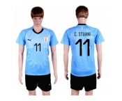 Uruguay #11 C.Stuani Home Soccer Country Jersey