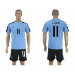 Uruguay #11 Stuani Home Soccer Country Jersey