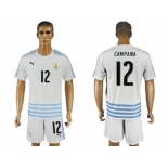 Uruguay #12 Campana Away Soccer Country Jersey