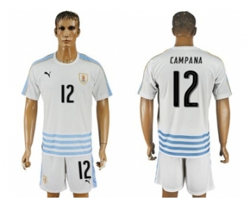 Uruguay #12 Campana Away Soccer Country Jersey