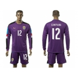 Uruguay #12 Campana Purple Long Sleeves Soccer Country Jersey