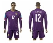 Uruguay #12 Campana Purple Long Sleeves Soccer Country Jersey