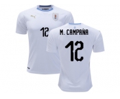 Uruguay #12 M.Campana Away Soccer Country Jersey