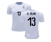 Uruguay #13 G.Silva Away Soccer Country Jersey