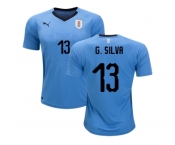 Uruguay #13 G.Silva Home Soccer Country Jersey