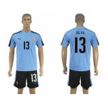 Uruguay #13 Silva Home Soccer Country Jersey