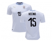 Uruguay #15 Vecino Away Soccer Country Jersey