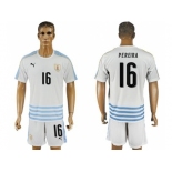 Uruguay #16 Pereira Away Soccer Country Jersey