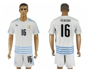 Uruguay #16 Pereira Away Soccer Country Jersey