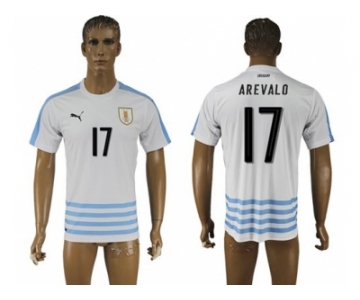 Uruguay #17 Arevalo Away Soccer Country Jersey1