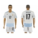 Uruguay #17 Arevalo Away Soccer Country Jersey