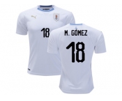 Uruguay #18 M.Gomez Away Soccer Country Jersey