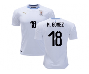 Uruguay #18 M.Gomez Away Soccer Country Jersey