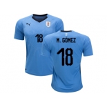 Uruguay #18 M.Gomez Home Soccer Country Jersey