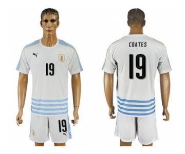 Uruguay #19 Coates Away Soccer Country Jersey