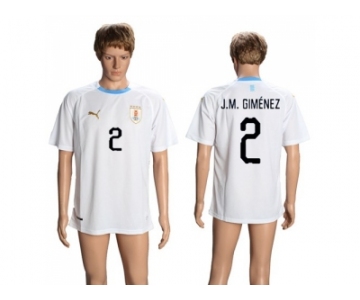 Uruguay #2 J.M.Gimenez Away Soccer Country Jersey