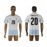 Uruguay #20 Gonzalez Away Soccer Country Jersey1