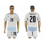 Uruguay #20 Gonzalez Away Soccer Country Jersey