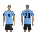 Uruguay #20 Gonzalez Home Soccer Country Jersey