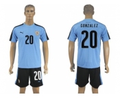 Uruguay #20 Gonzalez Home Soccer Country Jersey