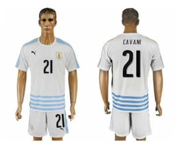 Uruguay #21 Cavani Away Soccer Country Jersey