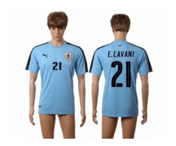 Uruguay #21 E.Cavani Home Soccer Country Jersey1