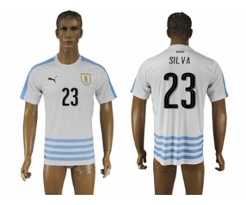 Uruguay #23 Silva Away Soccer Country Jersey1