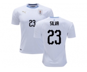 Uruguay #23 Silva Away Soccer Country Jersey