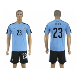 Uruguay #23 Silva Home Soccer Country Jersey