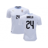 Uruguay #24 Varela Away Soccer Country Jersey