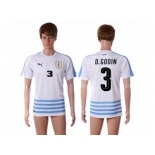 Uruguay #3 D.Godin Away Soccer Country Jersey