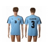 Uruguay #3 D.Godin Home Soccer Country Jersey1