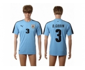 Uruguay #3 D.Godin Home Soccer Country Jersey1