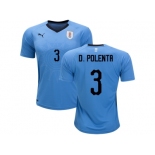 Uruguay #3 D.Polenta Home Soccer Country Jersey