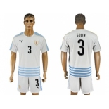 Uruguay #3 Godin Away Soccer Country Jersey