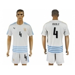 Uruguay #4 Fucile Away Soccer Country Jersey