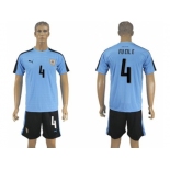 Uruguay #4 Fucile Home Soccer Country Jersey