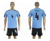 Uruguay #4 Fucile Home Soccer Country Jersey