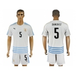 Uruguay #5 Sanchez Away Soccer Country Jersey