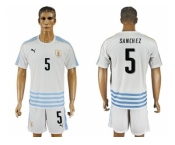 Uruguay #5 Sanchez Away Soccer Country Jersey