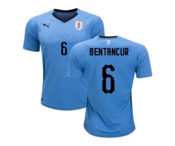 Uruguay #6 Bentancur Home Soccer Country Jersey