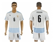 Uruguay #6 Pereira Away Soccer Country Jersey