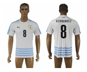 Uruguay #8 Hernandez Away Soccer Country Jersey1