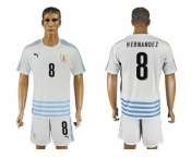 Uruguay #8 Hernandez Away Soccer Country Jersey