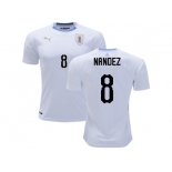 Uruguay #8 Nandez Away Soccer Country Jersey