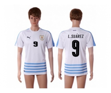 Uruguay #9 L.Suarez Away Soccer Country Jersey1