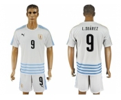 Uruguay #9 L.Suarez Away Soccer Country Jersey