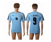 Uruguay #9 L.Suarez Home Soccer Country Jersey1