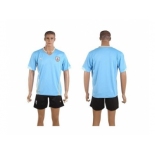 Uruguay Blank Home Soccer Country Jersey1