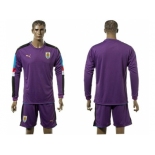 Uruguay Blank Purple Long Sleeves Soccer Country Jersey